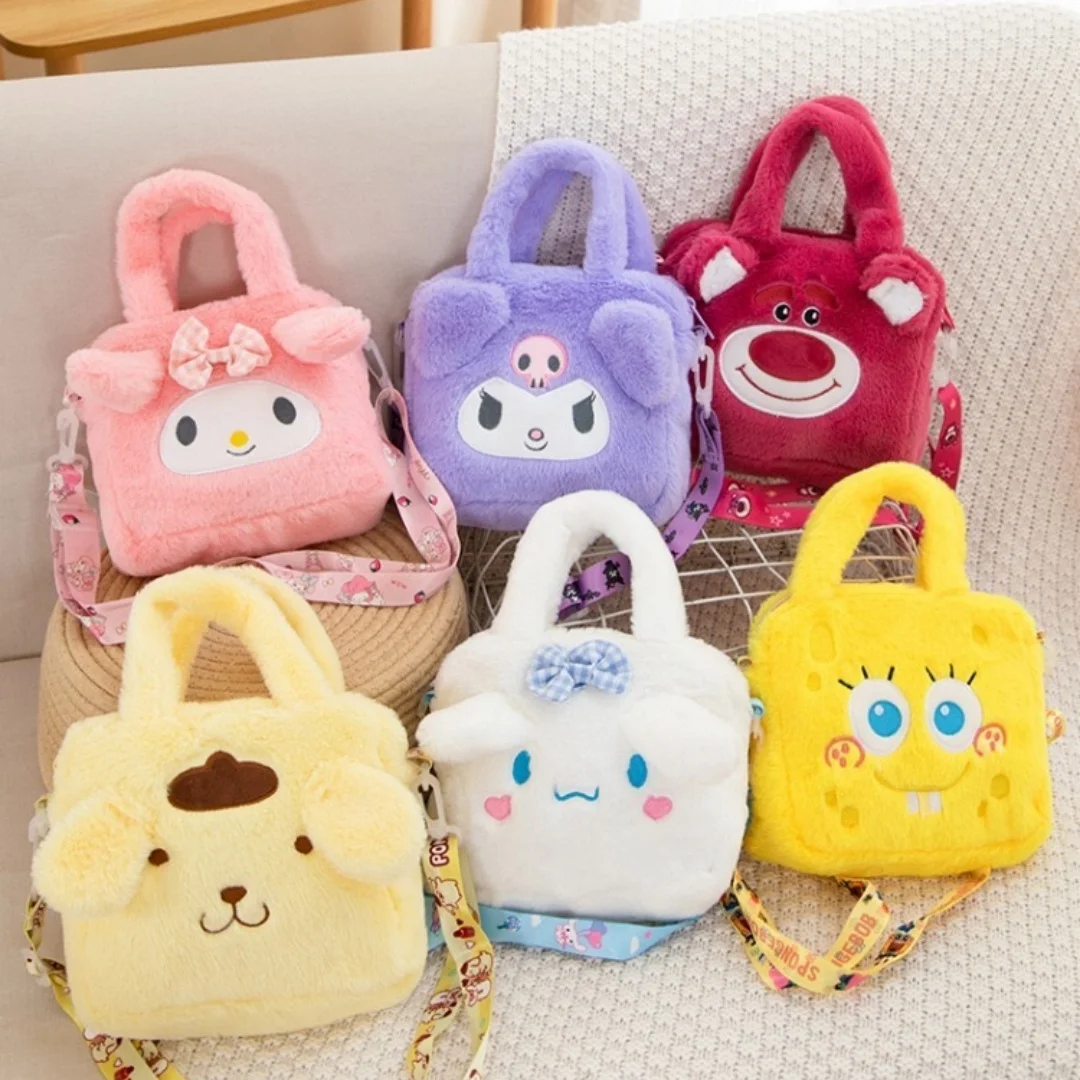 Anime Sanrio Kuromi Capybara Handtasche My Melody Cinnamoroll Plüsch Kosmetiktasche Hello Kitty Reise-Aufbewahrungstasche Damen Spielzeug Geschenke