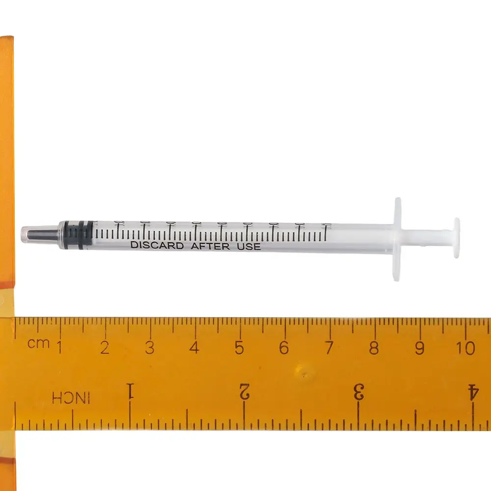 100PCS 1ml/cc Plastic Syringe No Needle with Cap Syringe for Liquid Individually Sealed Measuring Syringe Tools