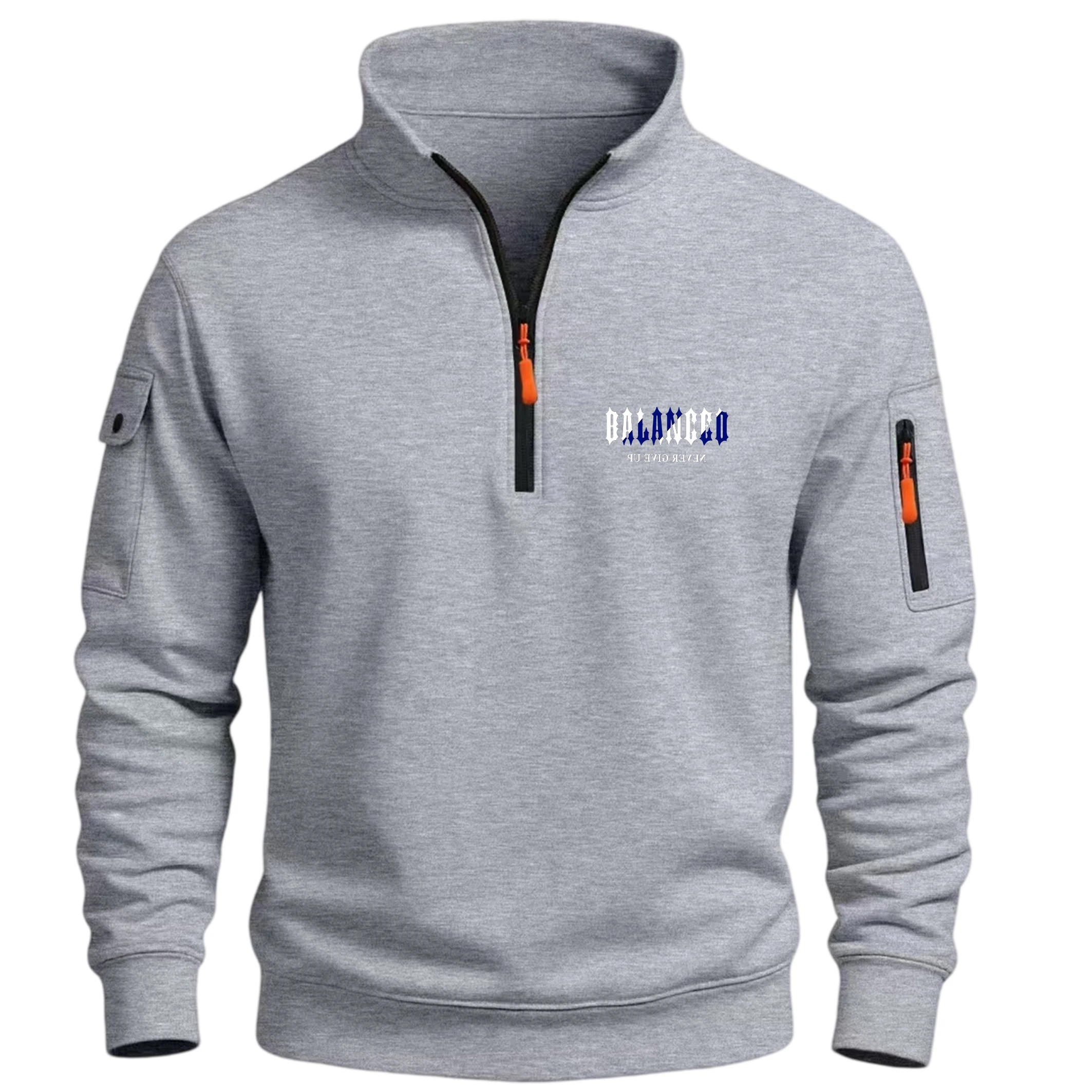 Winter Plush Half Zip Stand Up Collar Pullover Solid Color Casual Hoodie for Men's Cross-Border Fashion Brand