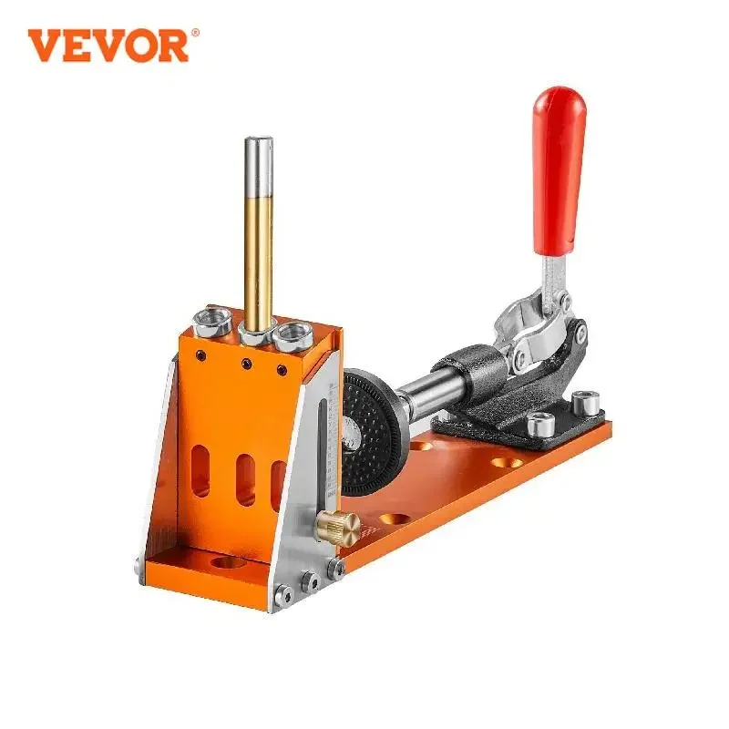 

VEVOR 30 Pcs Pocket Hole Jig Kit Adjustable & Easy to Use Pocket Hole Jig System with Step Drills Wrenches Drill Stop Rings