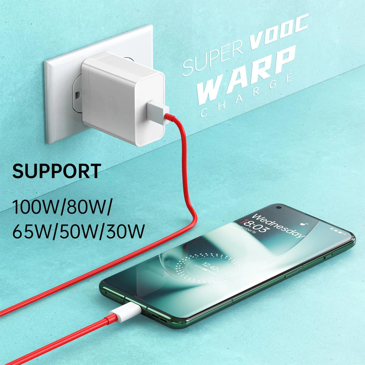 Für oneplus nord 4 ce3 12 12r 11r 10 9 ace 3 pro original 100w 80w super vooc warp ladung usb typ c kabel 8a schnell ladekabel – Detail 3