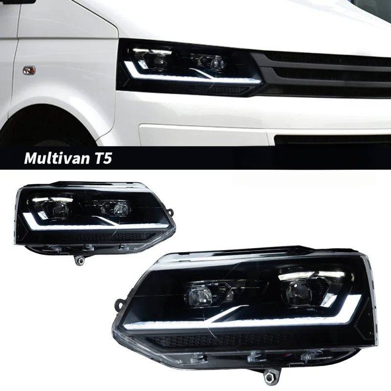 Suitable forSuitable for Volkswagen Kairoad Assembly Metroway T5 Modified LED Lens Headlight Flowing Turn Signal Daytime Running