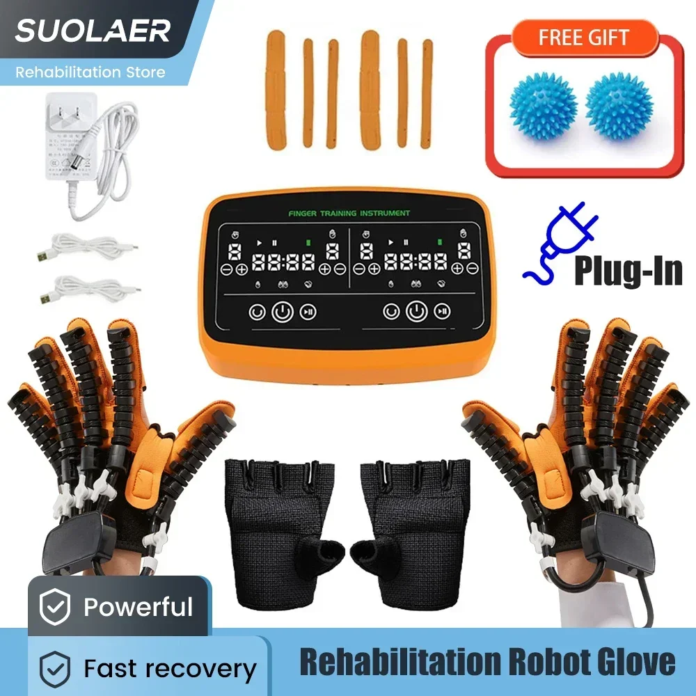 Rehabilitation Robot Glove Rehabilitation Therapy Both Hand Simultaneously Training Tool Stroke Hemiplegia Hand Finger Exerciser