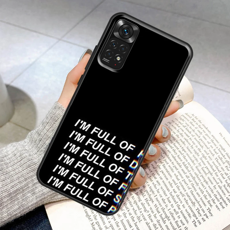 Sad depression Black Word Case For Xiaomi Redmi Note 11 10 9 7 Pro 10S 9S 8T Redmi 10 10A 10C 9A 9C 9T Soft Back Cover