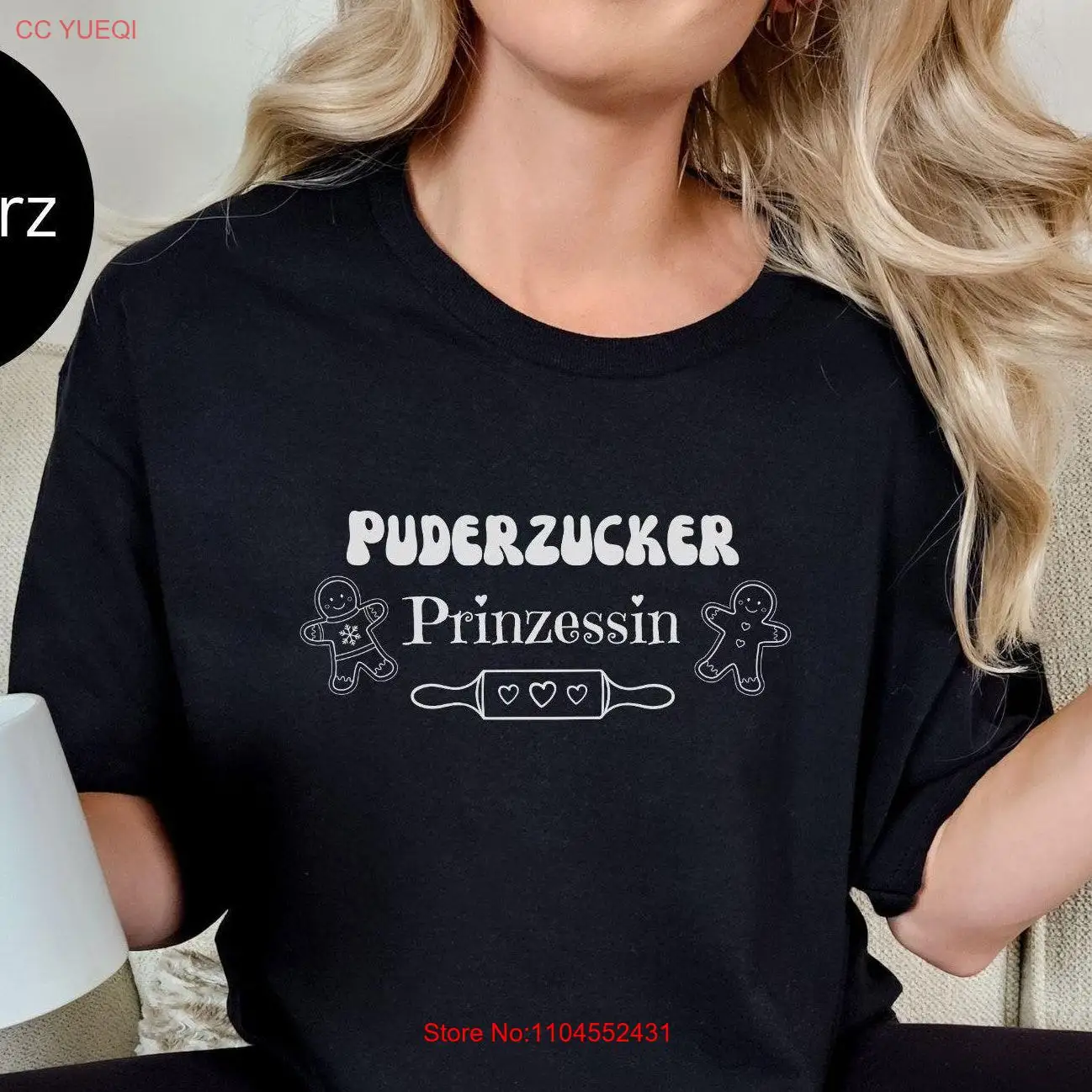 

Icing Sugar Princess Christmas T Shirt Cute for Women Baking Gingerbread long or short sleeves