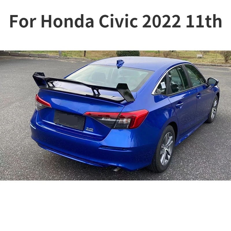 Car Trunk Double-layer Large Rear Wing for Honda Civic 2022 2023 11th Punch-free Upgrade Rear Wing Carbon Look Car Accessories