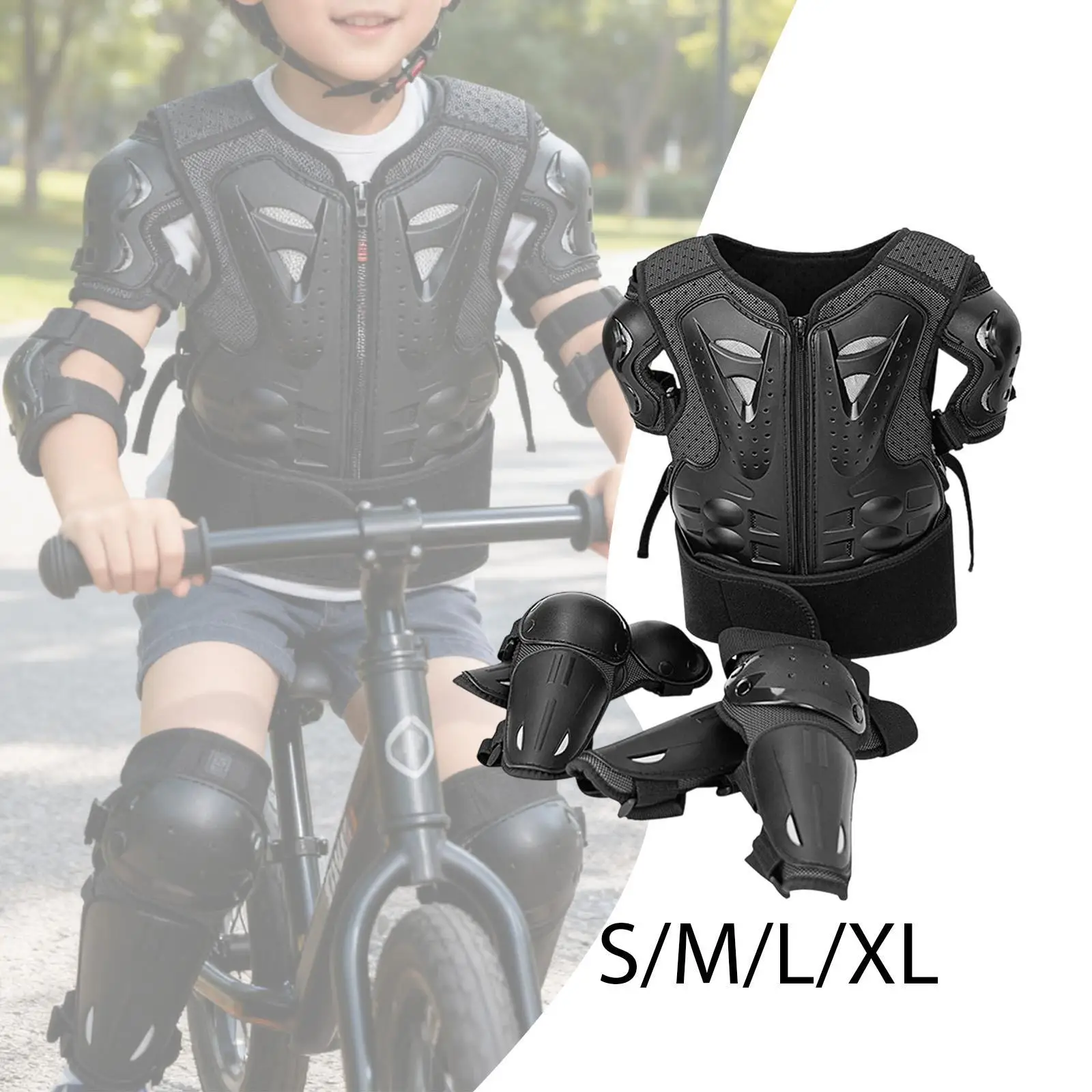 

Youth Protective Gear Set Chest Spine Back Protector Motorbike Armor for Kids Suitable for Outdoor Riding and Skating