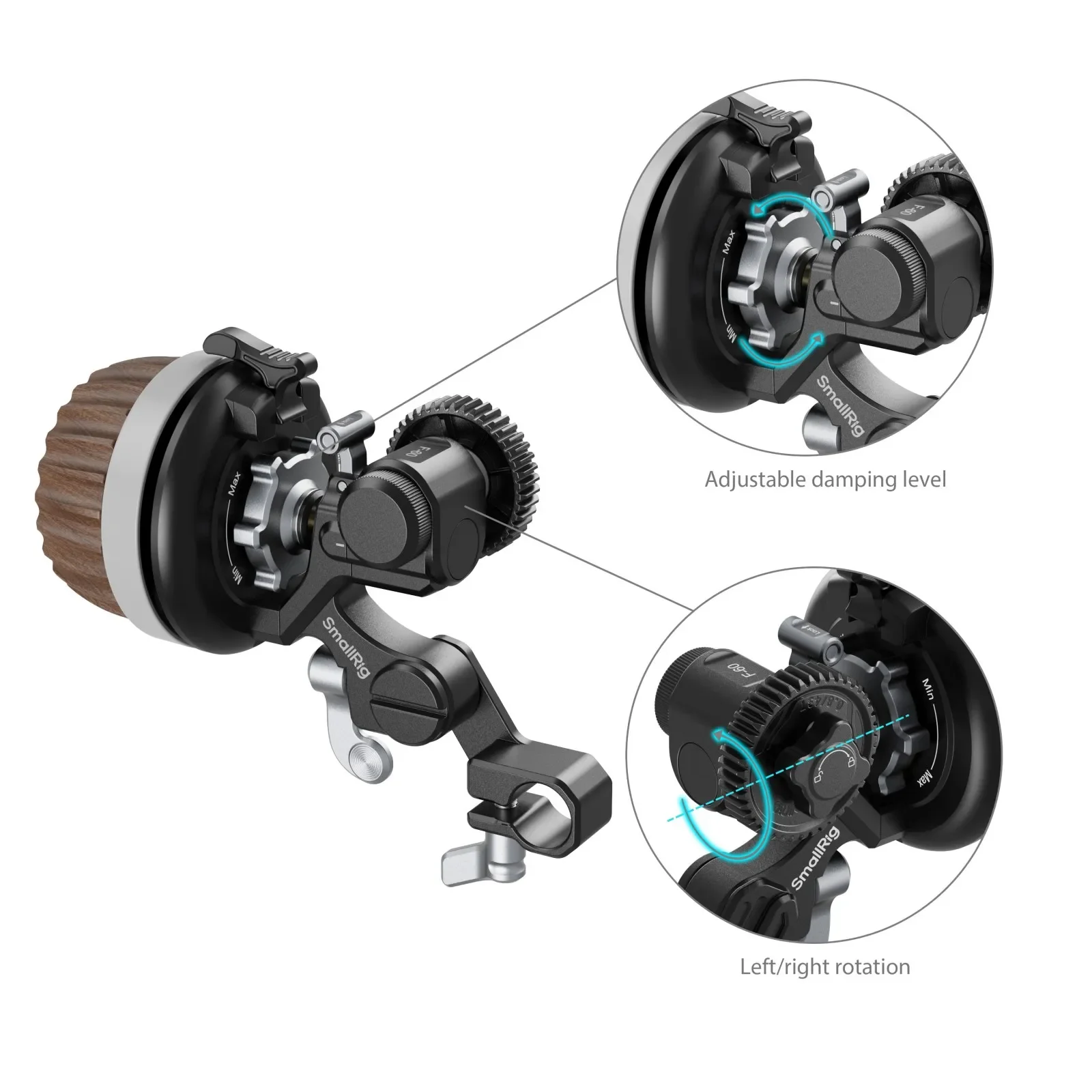 SMALLRIG Modular Follow Focus F60 Interruptor rápido de 3 passos para rotação reversível Modular Follow Focus para câmeras fotográficas