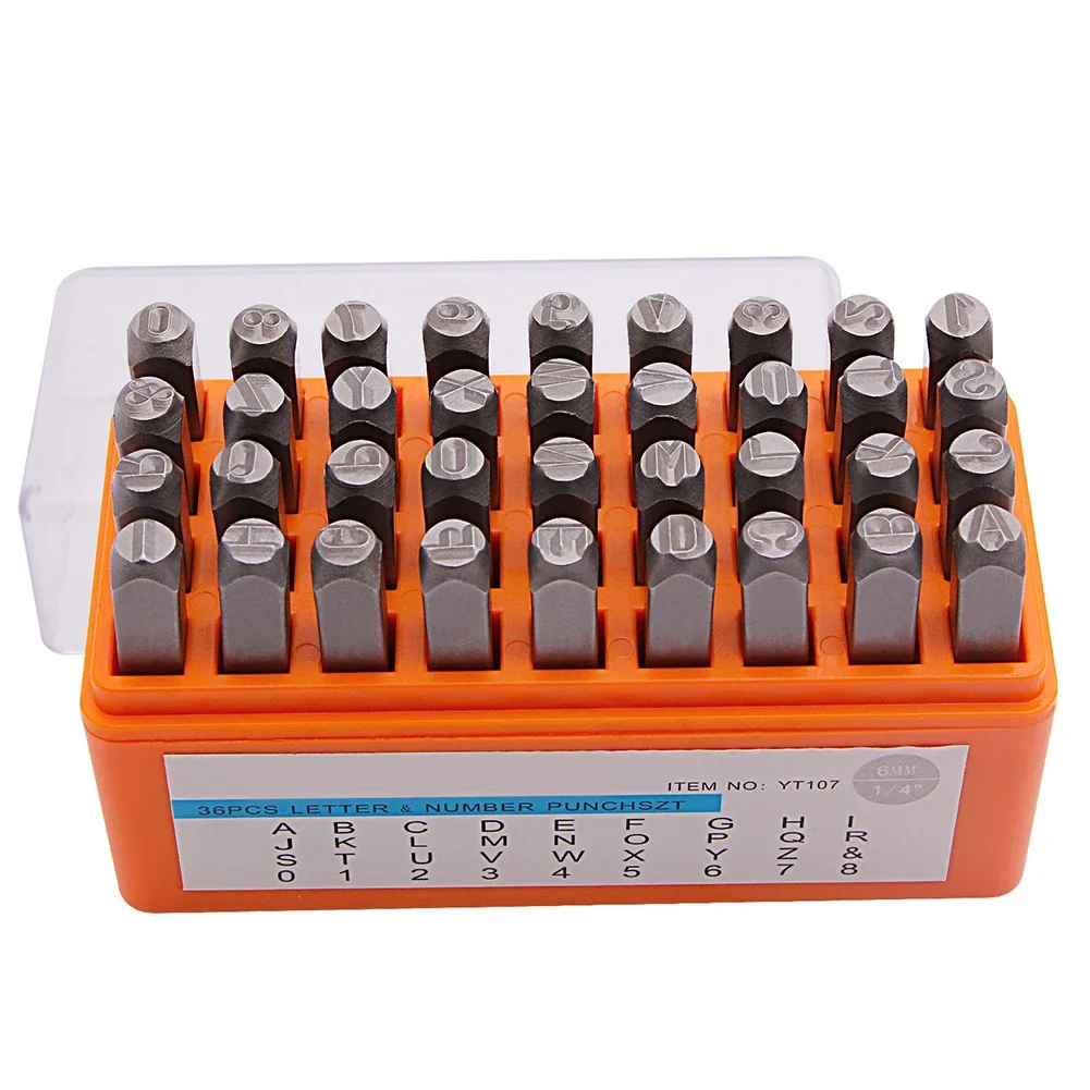 

36pcs Steel Die Metal Stamping Kit Punch Tool Number Letter Alphabet Stamps Tool Workshop Equipment Accessories