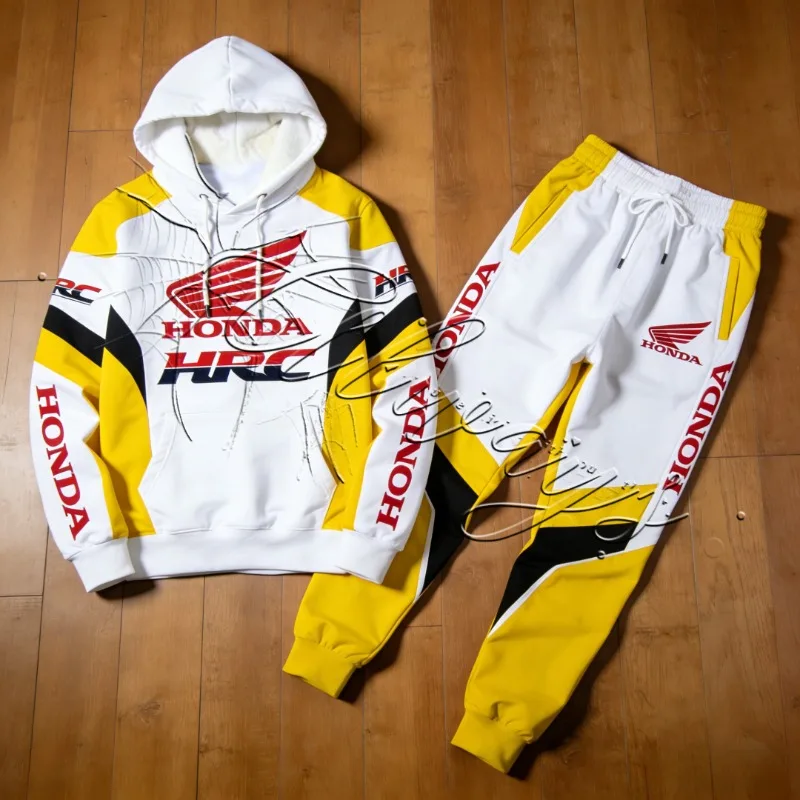 

2026 Autumn and Winter New Honda Racing Outdoor Sports Warm Motorcycle Suit Set Men's MOTO Off-road Enthusiast Hoodie Pants Set