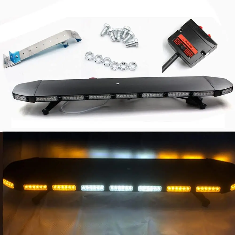 47 inch 108 LED Beacon Warn Tow Truck Response Strobe Light Bar Kit 12V/24V High Intensity Hazard Warning Beacon Lights