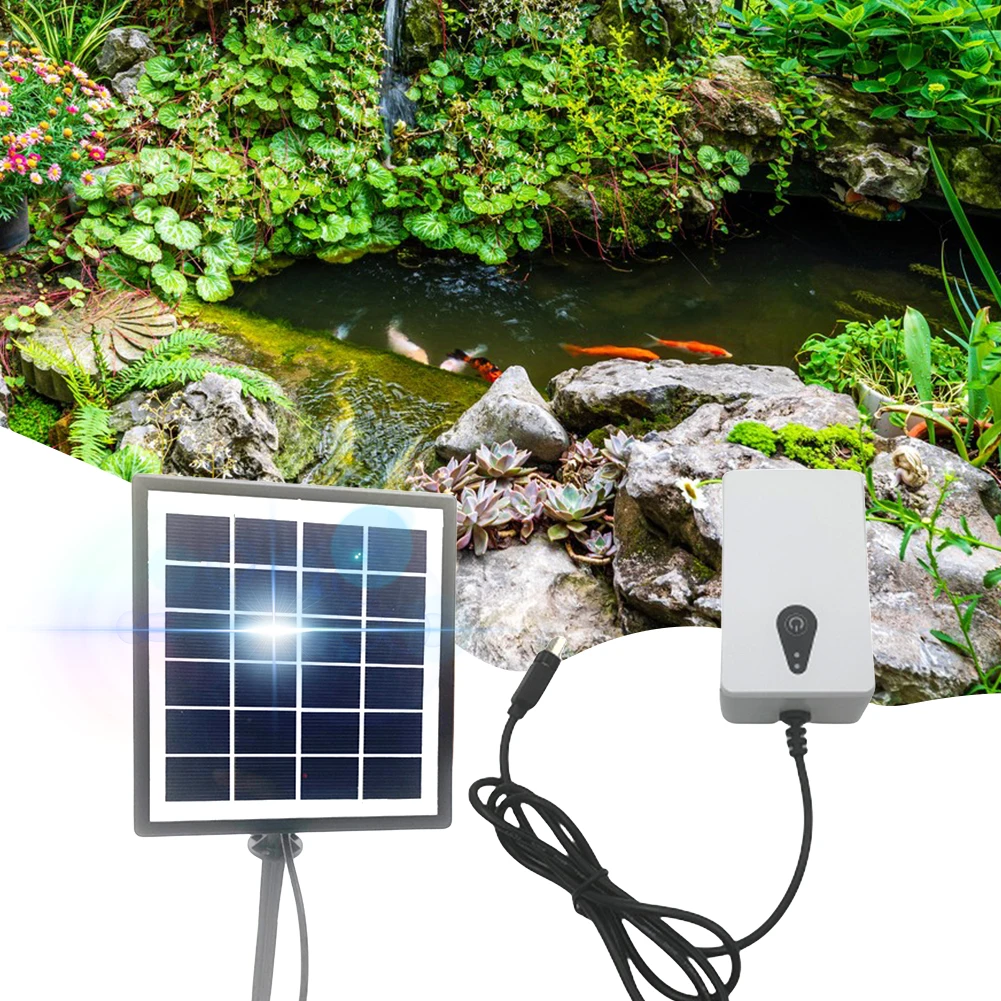 6V 2W Solar Oxygen Pump Fish Tank Oxygenator Aquarium Oxygen Aerator Solar Oxygenator for Garden Fish Tank Outdoor Pool Pond