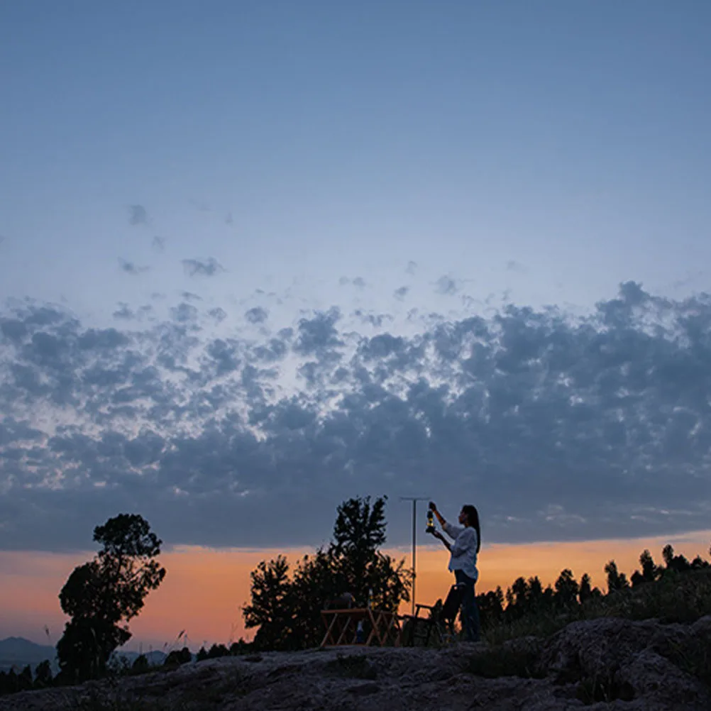 

1 Set Aluminum Alloy Lamp Stand Outdoor Portable Camping Light Pole Adjustable Bracket For Picnic Hiking Fishing Lightweight