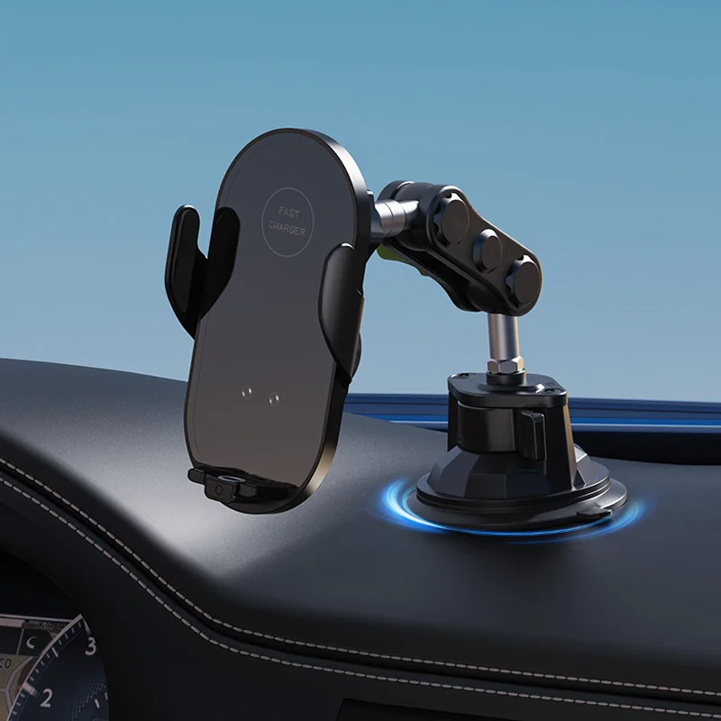 حامل هاتف للشحن اللاسلكي العالمي ، مشبك ، جبل الشفط ، شاحن سيارة ، المشبك الهاتف المحمول