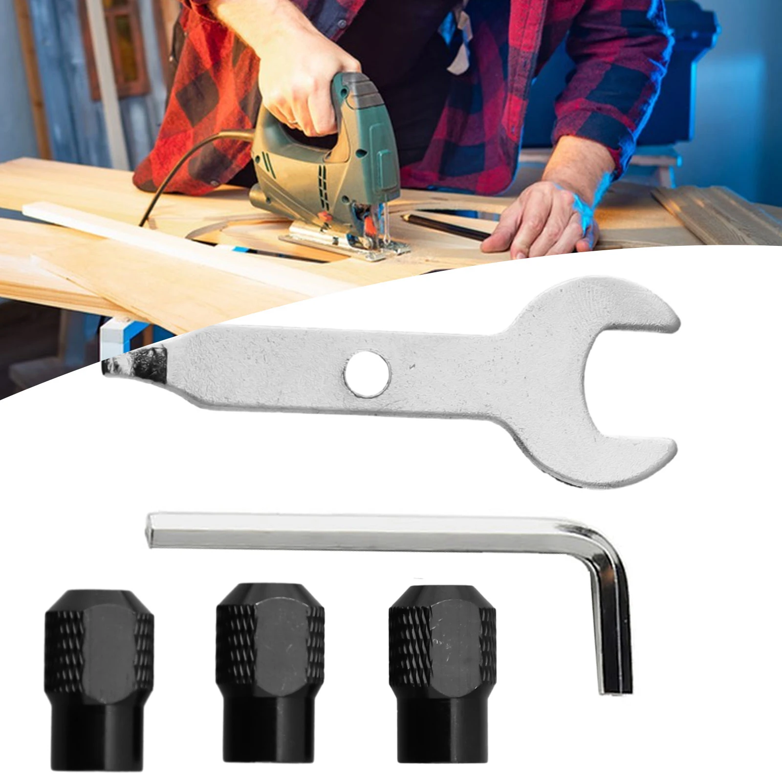 5Pcs Mini Drill Chuck Chuck Nut Rotary Tool Accessories With 2 Wrench For Rotary Tool Electric Grinder Power Tools Accessories ﻿
