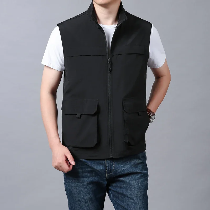 Multi-pocket Vest Vests Man Tactical Men Sleeveless Jacket Fishing Clothing Zip Motorcyclist Hunting Leisure Work Male Gilets