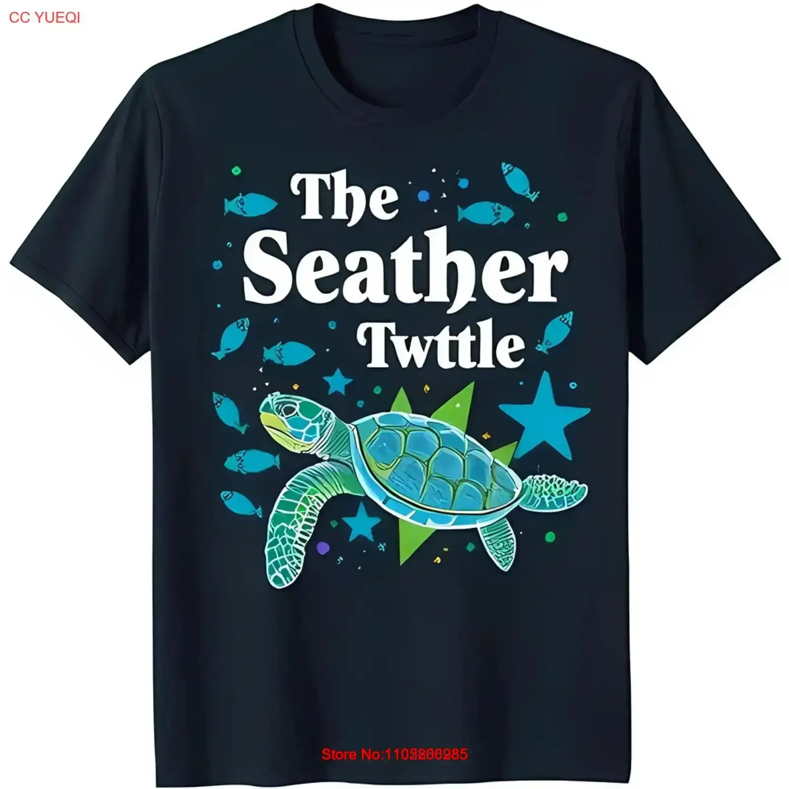 Black T Shirt with Colorful Design and Starry Background Unique Ocean Art vintage Washed Casual homme Versatile Breathable