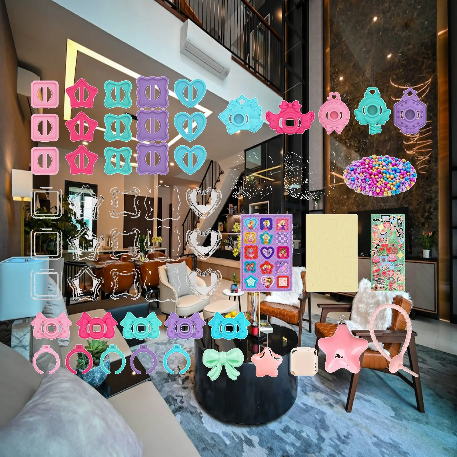 Girls Making Jewelry Toy Kits Educational Early Learning Fun Crafts Xmas Present DIY Sticker Maker Little Jewelry Designer Set