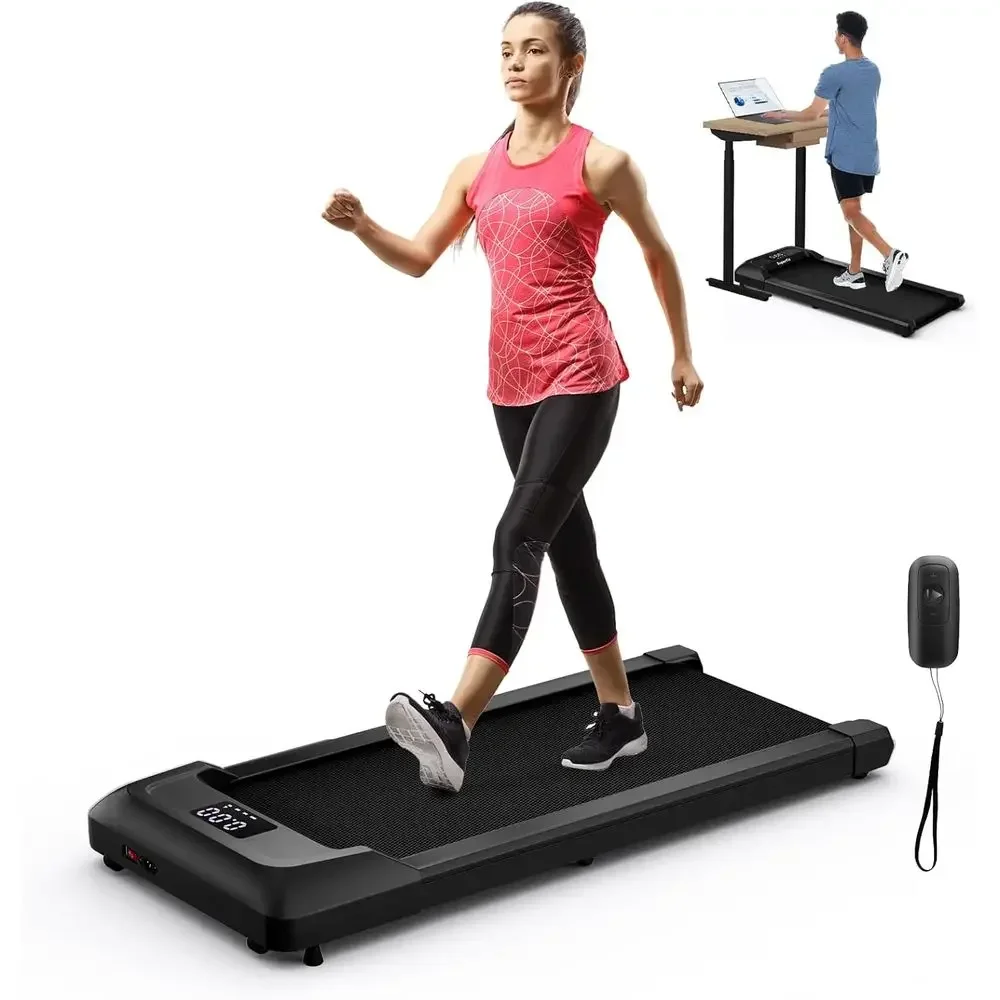 Compact 2.25HP Desk Treadmill with LED Display, Remote, and 7-Layer Belt for Home or Office Exercise in Small Spaces
