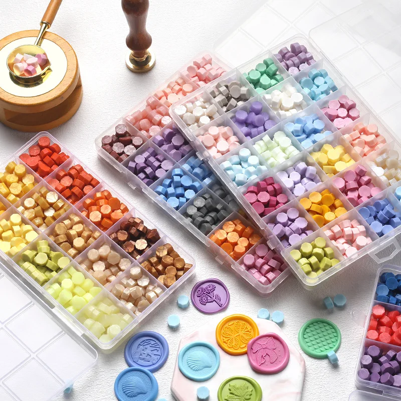 Retro Sealing Wax Beads Plant Wax Seal Wax Box Set 10 Color Sea Bead Wax Seal For Wedding Wax Seal Tools For Making Wax Seal view 2