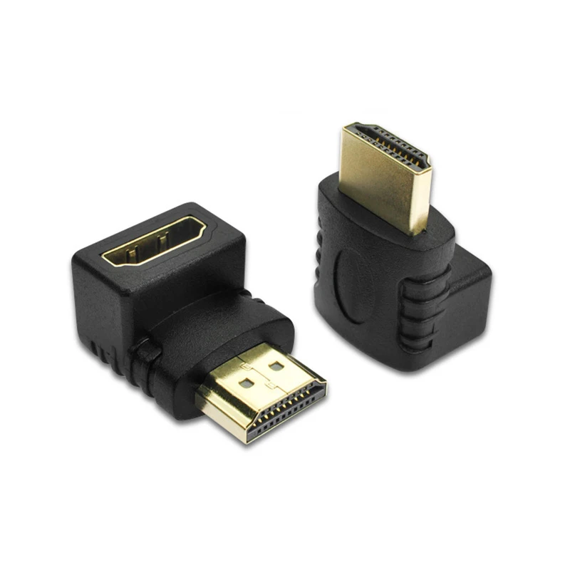 HDMI-compatibleI wtyk męski do HDMI-kompatybilny Adapter żeński 90 stopni 270 stopni kąt z wejściem HDMI Extender konwerter dla HDTV