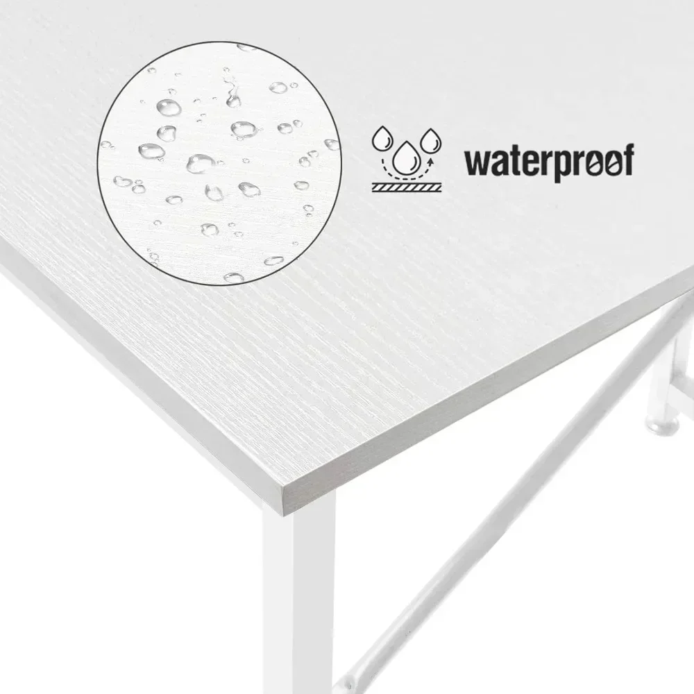 Mesa de computador de escritório branca de 47 polegadas - Mesa de estudo moderna e simples para estudantes para escritório doméstico, quarto, escrivaninha