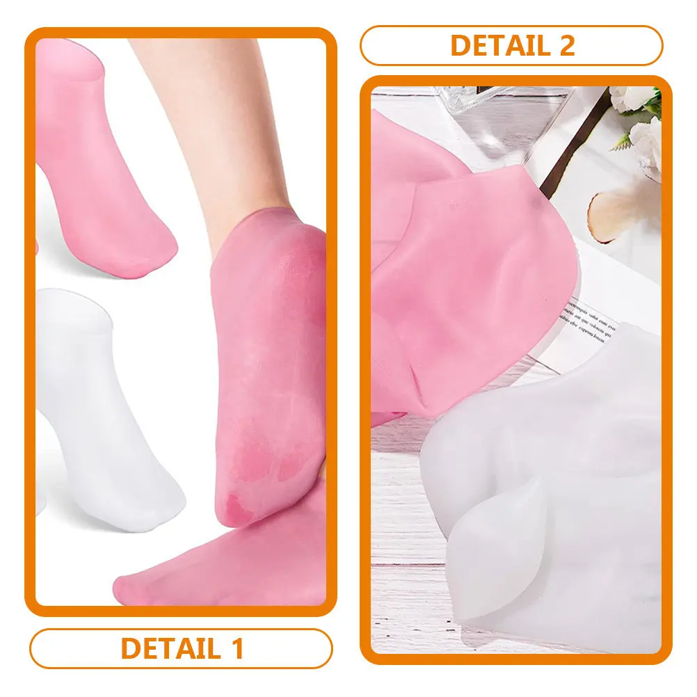 2Pairs Moisturizing Foot Socks for Dry Cracked Heels Exfoliating Hydrating Overnight Home Pedicure Care Softening Repairing Spa view 2