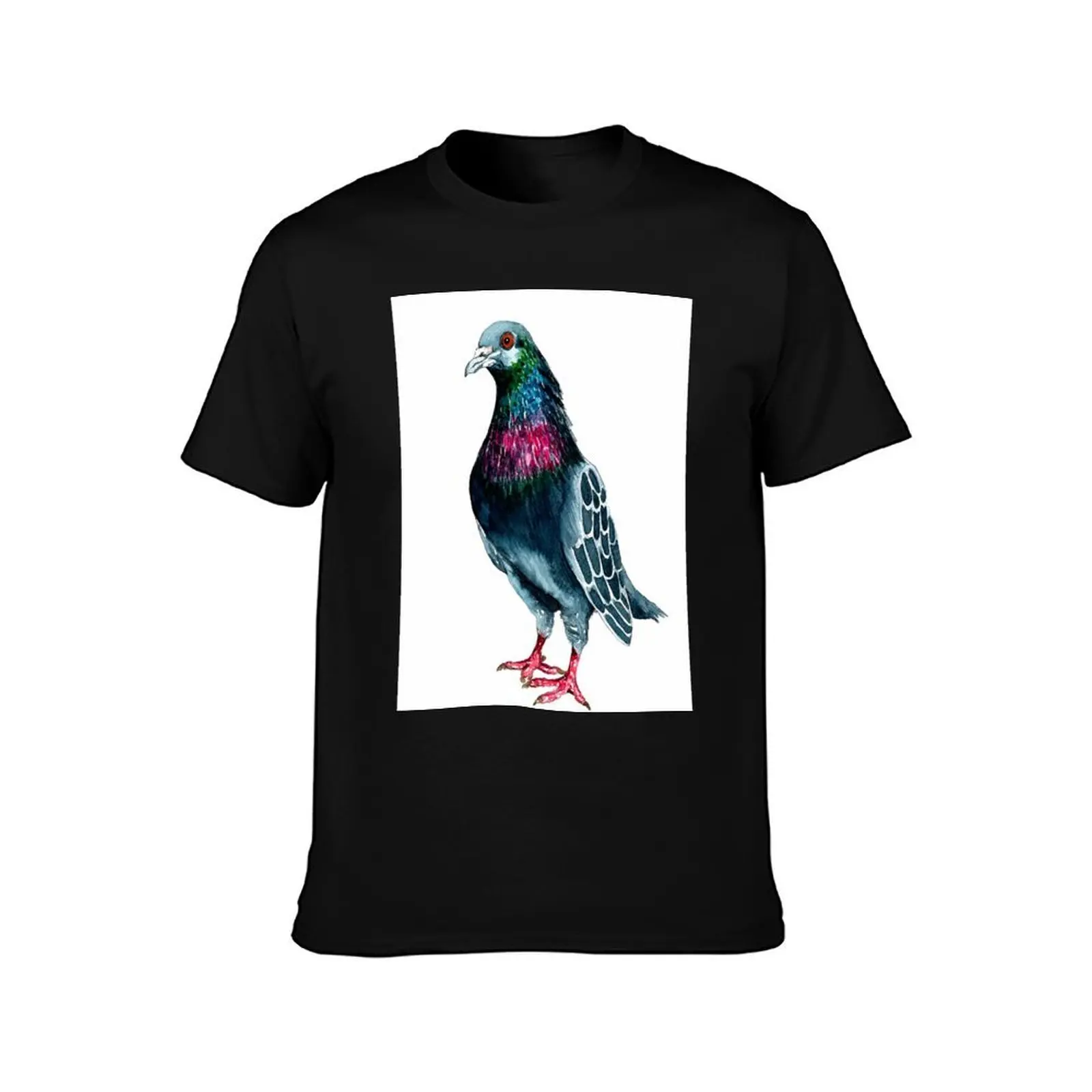 Seymour the pigeon T-Shirt, Summer Casual Cotton Tee, Oversized Streetwear Tops, Vintage Graphic Print, Loose Fit Short Sleeve