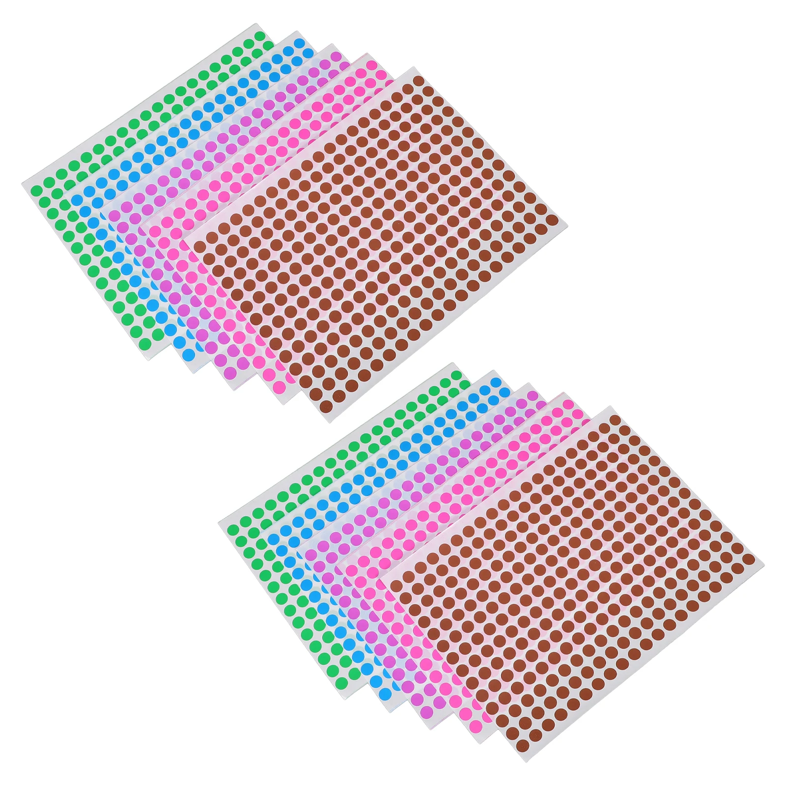 2800pcs Colored Coding Labels 8mm Round Stickers 5 Colors Green Blue Purple Pink Coffee Sealing Gift Dot Adhesive Paper