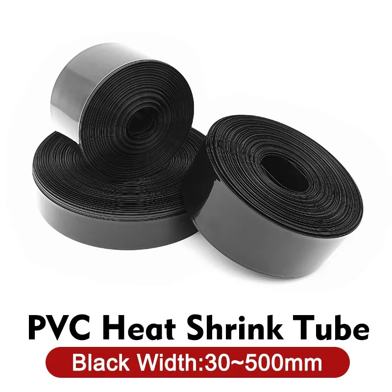 18650 Lipo Battery PVC Heat Shrink Tube Pack Width 30mm 35 40 45 50~110mm Insulated Film Wrap Lithium Case Cable Sleeve