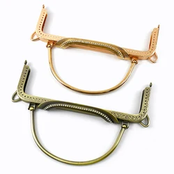 1/2Pcs Deepeel 22cm Metal Purse Frame Embossed Handbag Handle DIY Handmade Wallet Kiss Clasp Bag Sewing Brackets for Making Bags