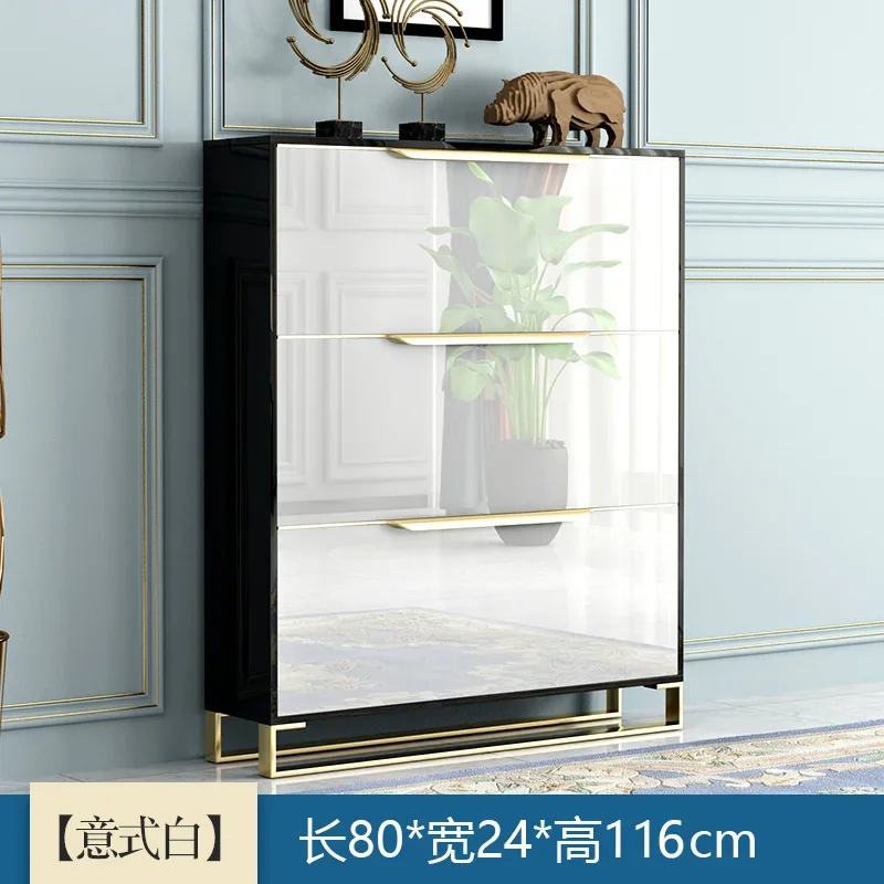 

Light Luxury Ultra-Thin Shoe Cabinet Home Doorway Large Capacity Home Tilting Cabinet