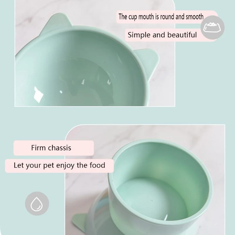 Elevated Cats Bowls Small Dog 45° Tilted Raised Feeding Dish Plastic Sta view 4