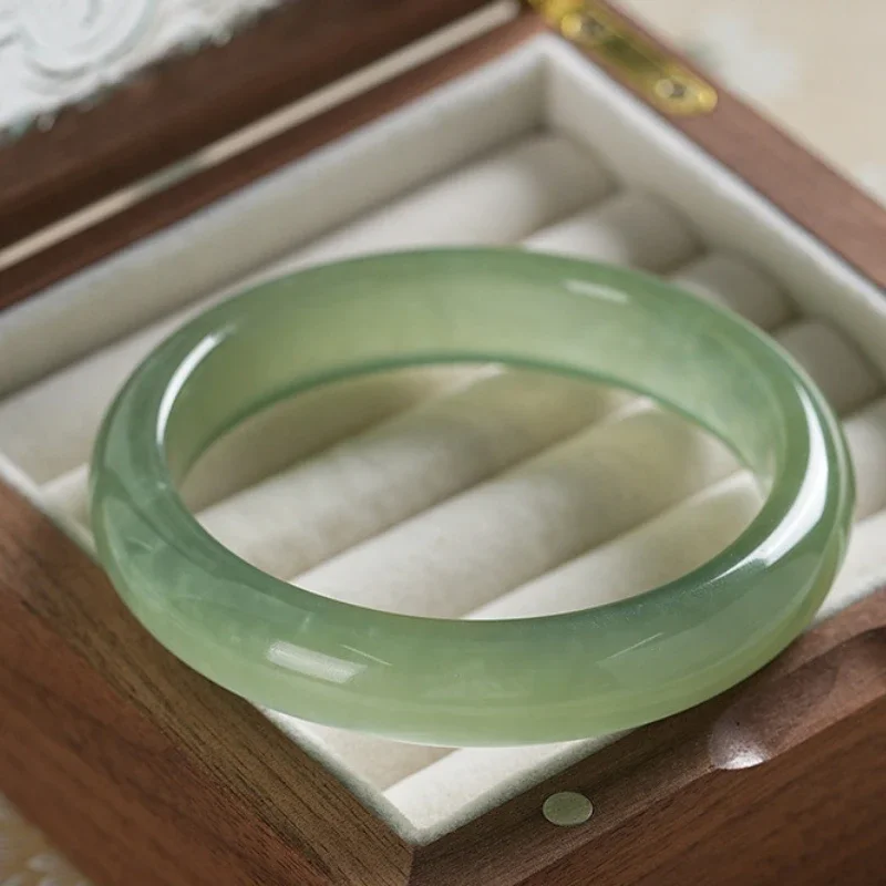 Natural high ice seed real jade bangle bracelet  Clear Water sunny green jadeite bracelet Jade Bracelet women high clear water