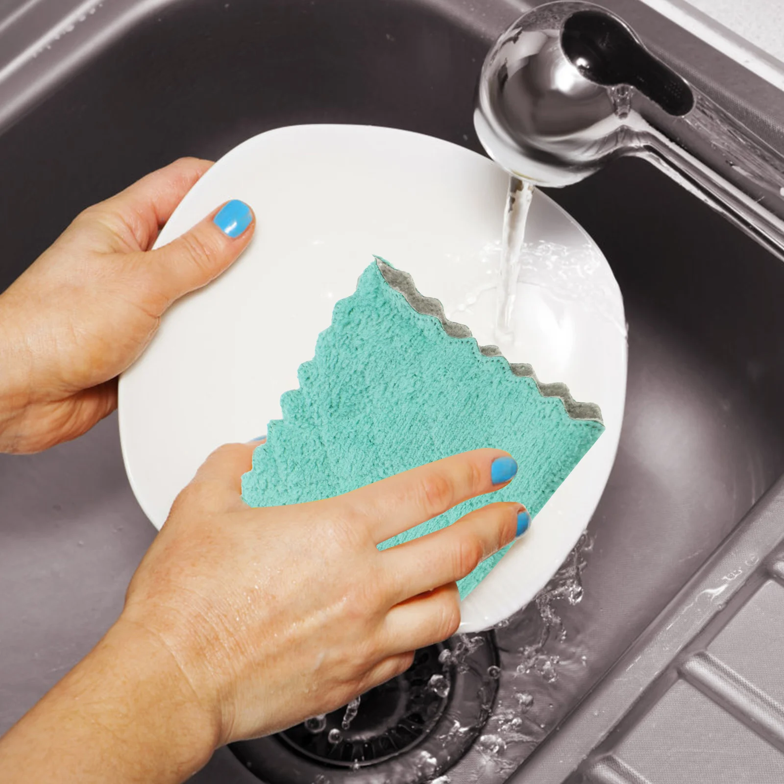 

10pcs Cleaning Rags Set Dish Washcloths Thick Coral Fleece Kitchen Towels Fast Drying Reusable For Plates Glassware Countertop