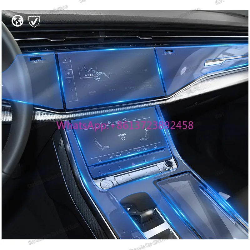 

Transparent Anti-scratch Tpu Film for audi Q7 2020 Interior Q8 Dashboard Gps Screen Sticker Protective Media