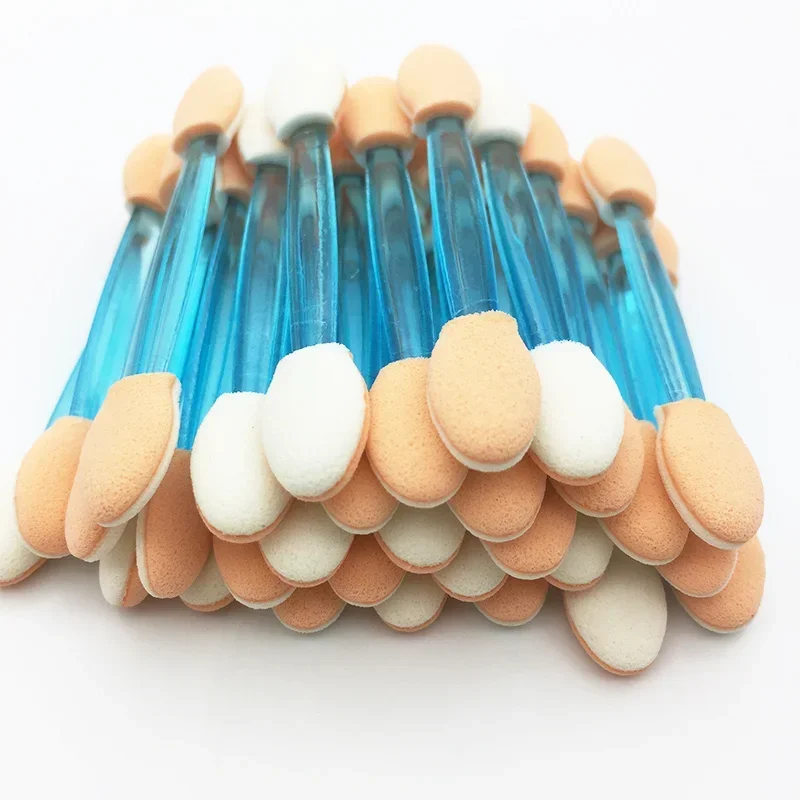 50/100PCS Disposable Eyeshadow Brushes Make up Dual Sided Sponge Nylon Sets Eye Shadow Brush Applicator For Cosmetic Makeup