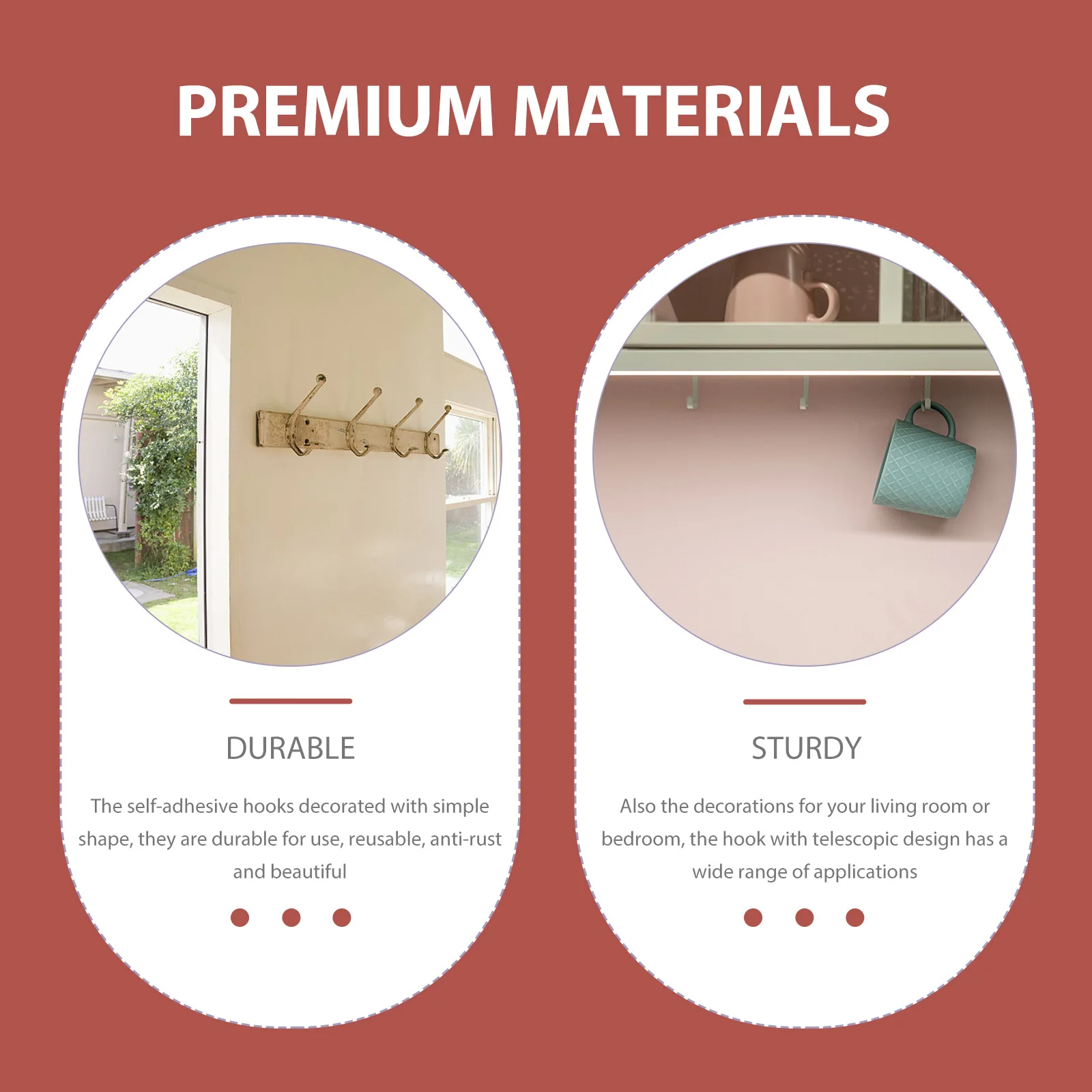 

2Pcs Strong Adhesive Plastic Curtain Hooks Telescopic Wall Mounted Shower Towel Clothes Hooks Curtain Hook