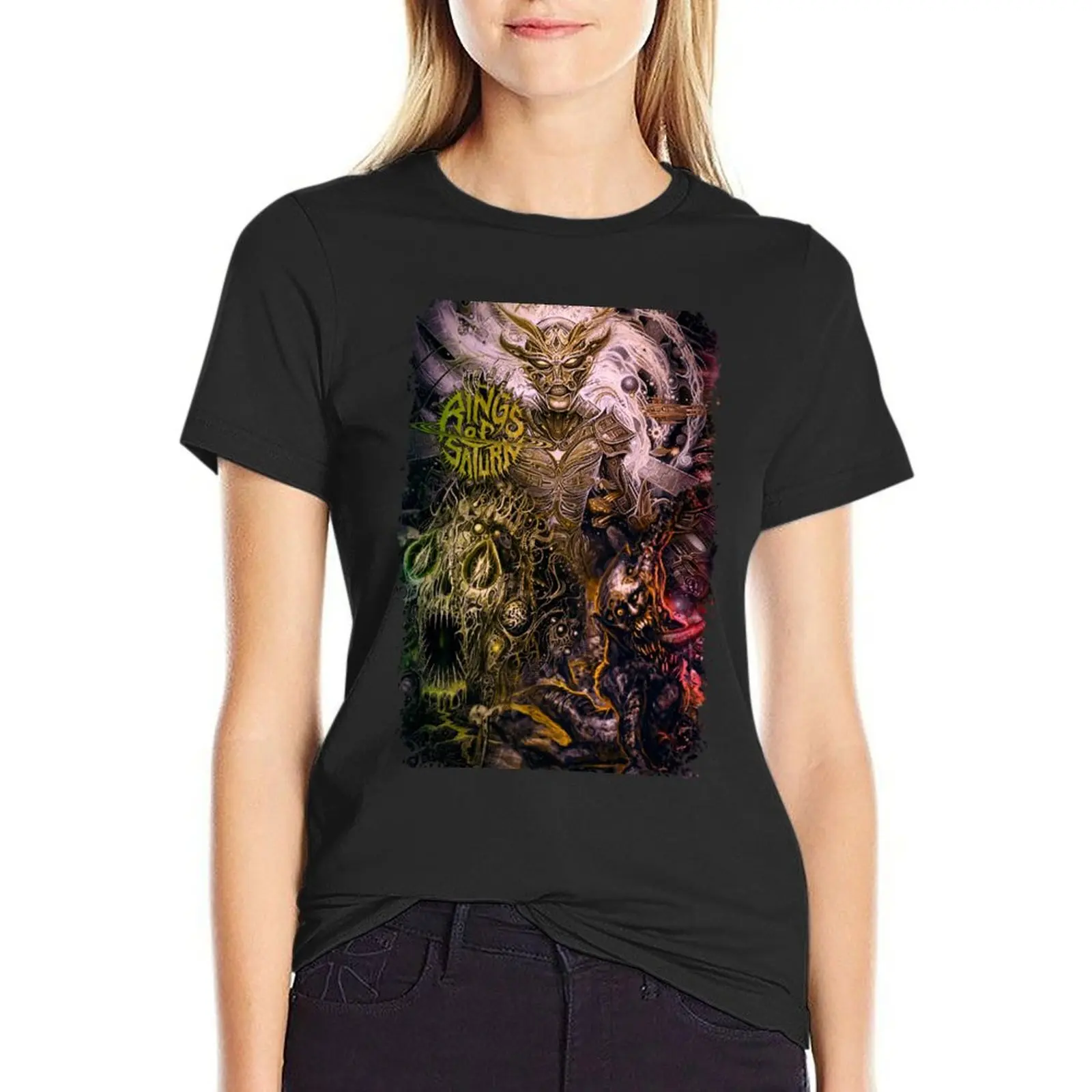 

Rings of Saturn T-Shirt customs lady clothes oversized animal prinfor cat shirts for Women