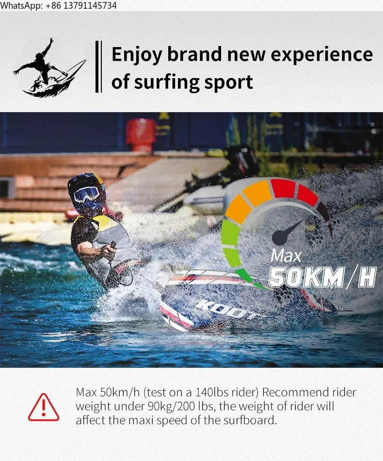 Jet Surfboard Fuel-powered surfb Engine 109cc Lightweight Carbon Fiber Surfboard Electric Surfing High Speed Power Surfing