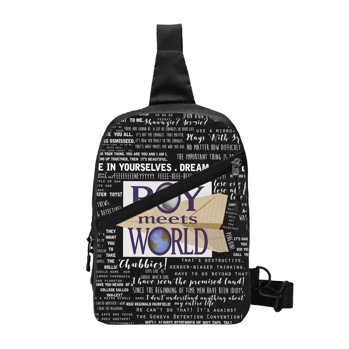 Boy Meets World Memorable Quotes Chest Bag Men Sling Crossbody Backpack Chest Bag Travel Hiking Daypack Shoulder Bag