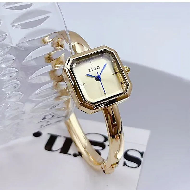 

Elegant women's wristwatch, small square-shaped quartz watch, new style bracelet watch, women's gift, watch accessory.
