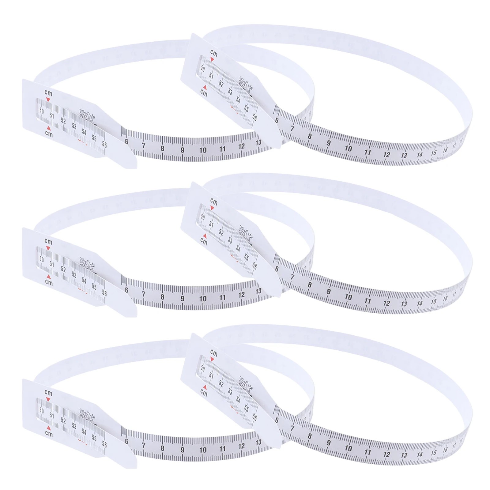 

6Pcs Head Circumference Tape White 56Cm Plastic Measuring Tool Portable Flexible Measurement Tape Accurate