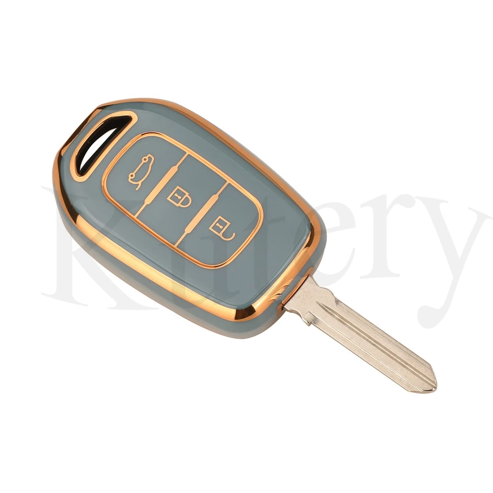 Jingyuqin 2/3 Buttons Soft TPU Car Key Case Fob Shell Cover For Renault Kwid Traffic Symbol Dacia Sandero Logan Duster Protector