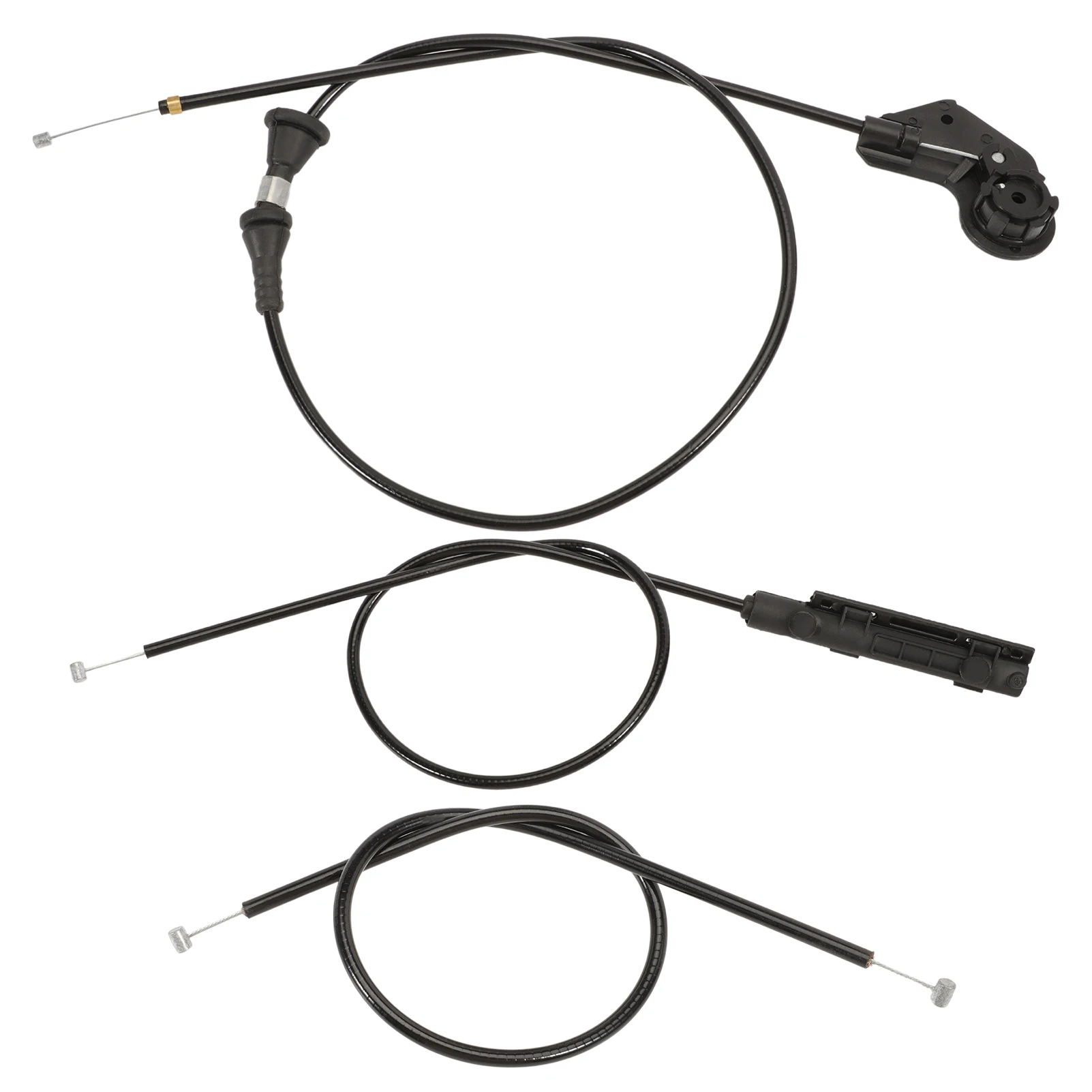3 pcs Front + Rear + Center Hood Latch Release Cable for E46 Series 320i, 323Ci, 323i, 325Ci, 325i, 325xi, 328Ci, 328i, 330Ci
