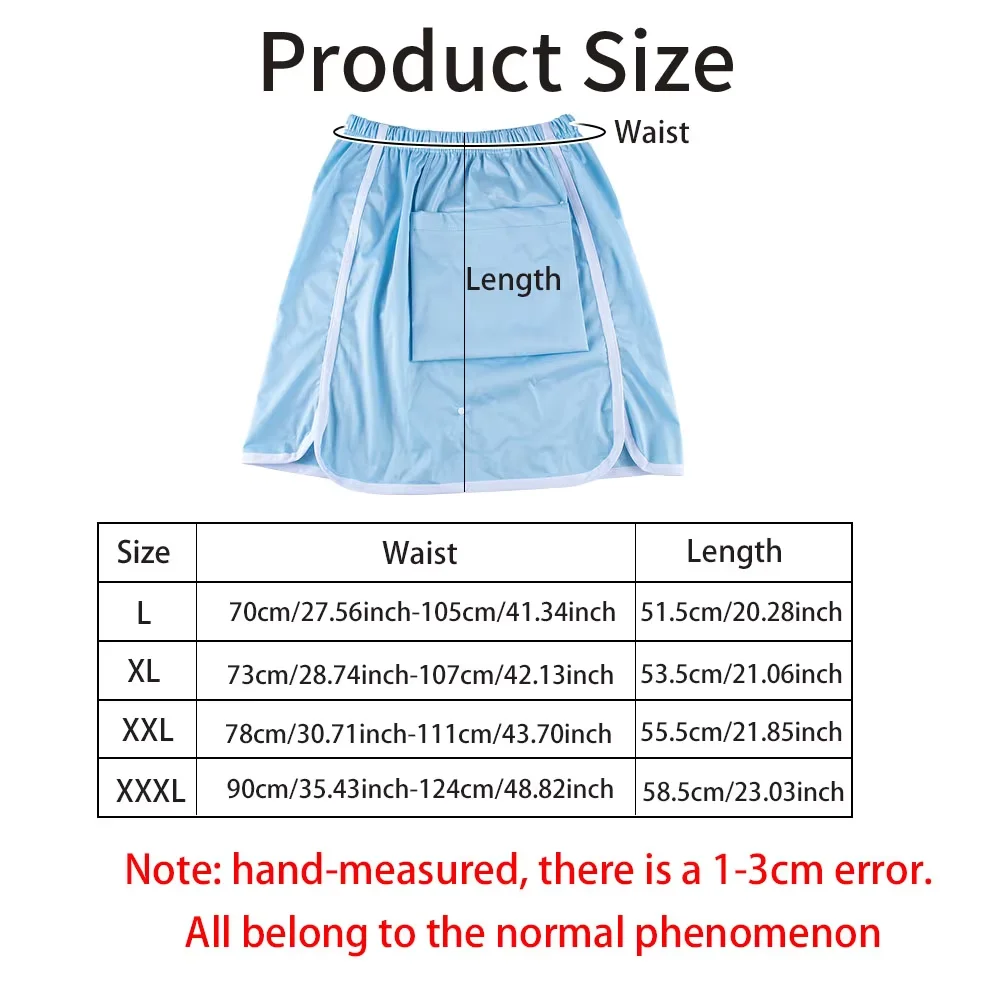 وسادة العناية بالسرير AIO مقاومة للماء وقابلة للغسل ويمكن ارتداؤها (قطعة واحدة) - سروال تنورة حفاضات صيفي للبالغين بطبقة واحدة