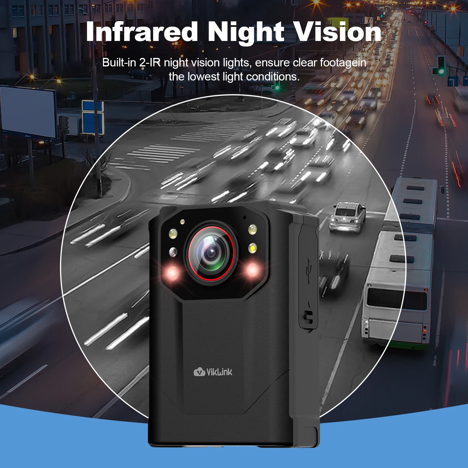 كاميرا Viklink HD الرياضية بالأشعة تحت الحمراء البعيدة للرؤية الليلية GPS كاميرا الحركة المقاومة للماء مسجل الوسائط MicroSD للأنشطة الخارجية