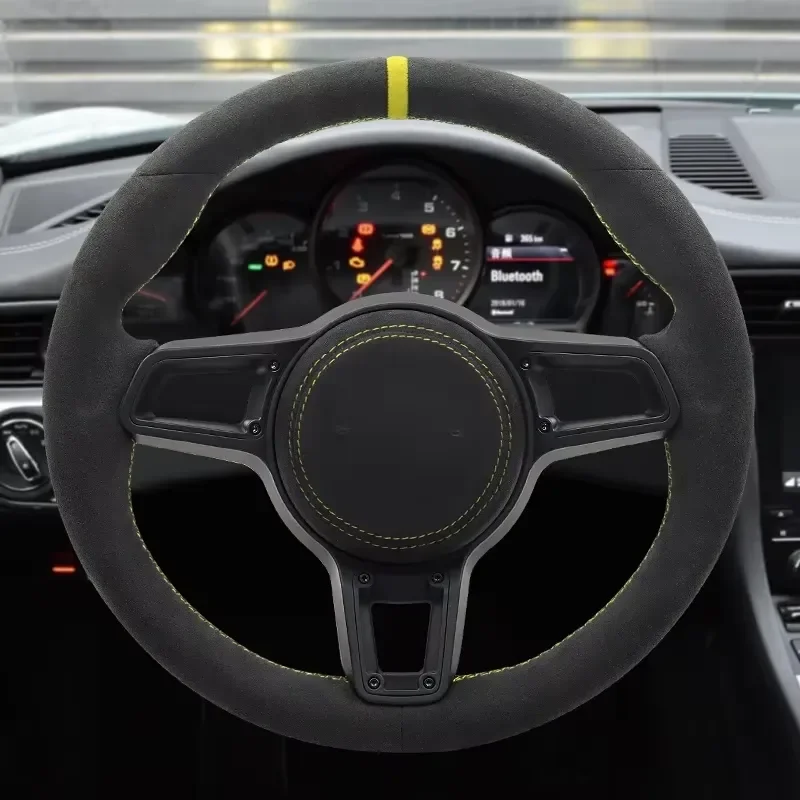 Car Suede Steering Wheel for Porsche Cayenne 987 987.2 Boxster S 981 991 991.1 996 997 997.1 Turbo 911 957 970.2 955 GT3 GTS