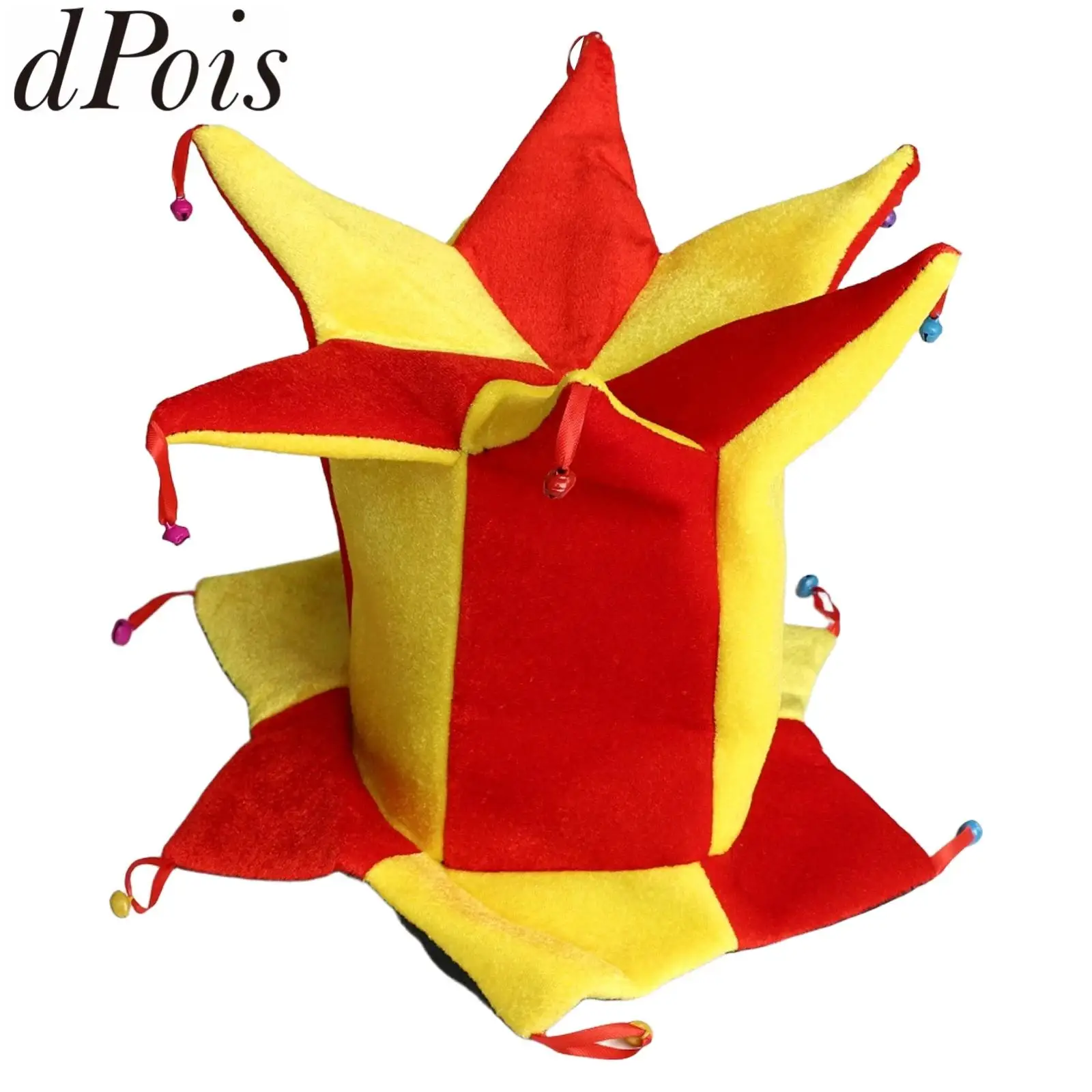 

Funny Elf Clown Hat Jester Hat for Kid Adult Cosplay Halloween Costume Accessories Carnival Masquerade Props Bell Triangle Hats