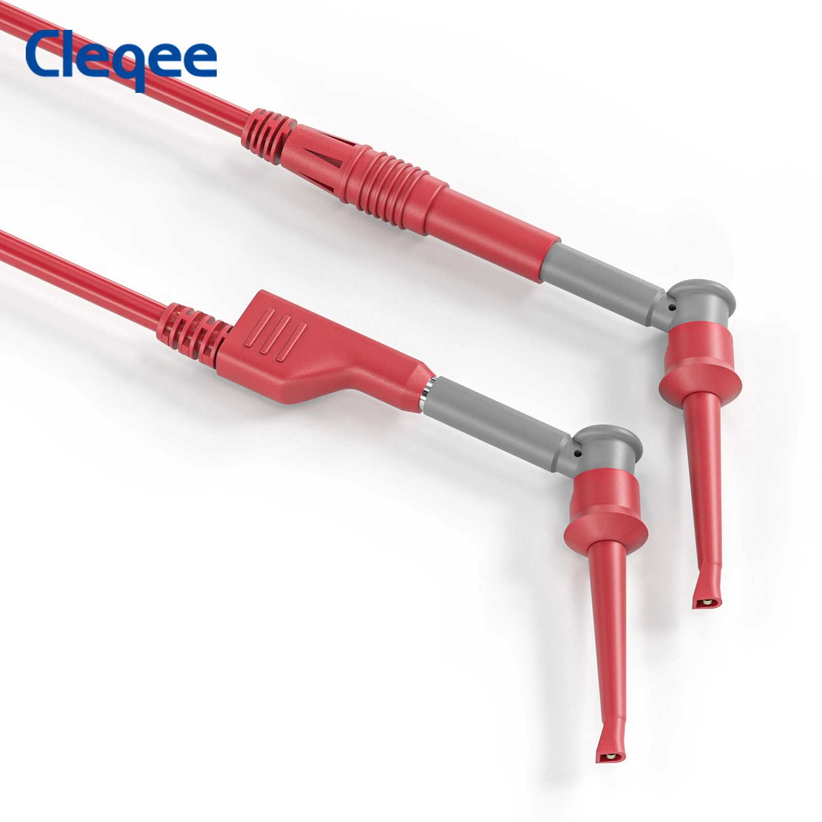 Cleqee P30007B Testhaken-Clips-Greifer mit 2 mm oder 4 mm Buchse für elektrische Prüfungen mit 2 mm Stecker oder 4 mm Stecker